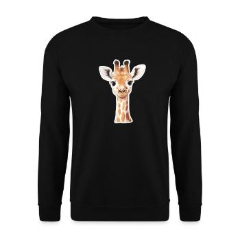 Giraffe - Unisex Pullover - Schwarz - Vorne - Alina (178cm) & Michal (187cm)
