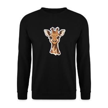 Giraffe - Unisex Pullover - Schwarz - Vorne - Alina (178cm) & Michal (187cm)