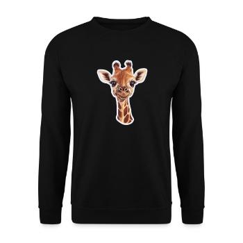 Giraffe - Unisex Pullover - Schwarz - Vorne - Alina (178cm) & Michal (187cm)