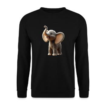 Elephant Trunk Africa Safari Wilderness Elephant - Unisex Sweatshirt - black - Front - Alina (178cm) & Michal (187cm)