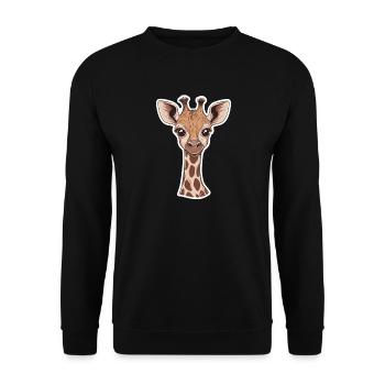 Giraffe - Unisex Pullover - Schwarz - Vorne - Alina (178cm) & Michal (187cm)