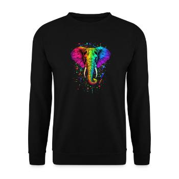 Elephant Trunk Africa Safari Wilderness Elephant - Unisex Sweatshirt - black - Front - Alina (178cm) & Michal (187cm)