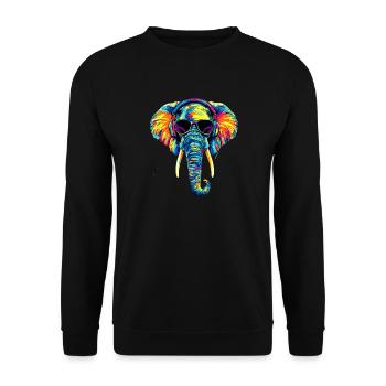 Elephant Trunk Africa Safari Wilderness Elephant - Unisex Sweatshirt - black - Front - Alina (178cm) & Michal (187cm)