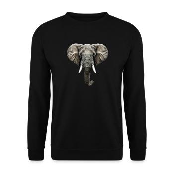 Elephant Trunk Africa Safari Wilderness Elephant - Unisex Sweatshirt - black - Front - Alina (178cm) & Michal (187cm)