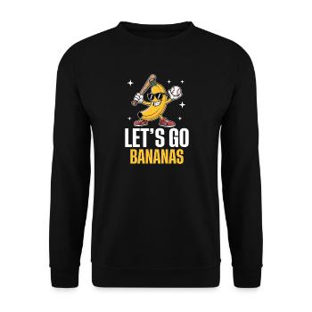 Bananas Baseball T-Shirt – Funny Banana shirt - Unisex Sweatshirt - black - Front - Alina (178cm) & Michal (187cm)