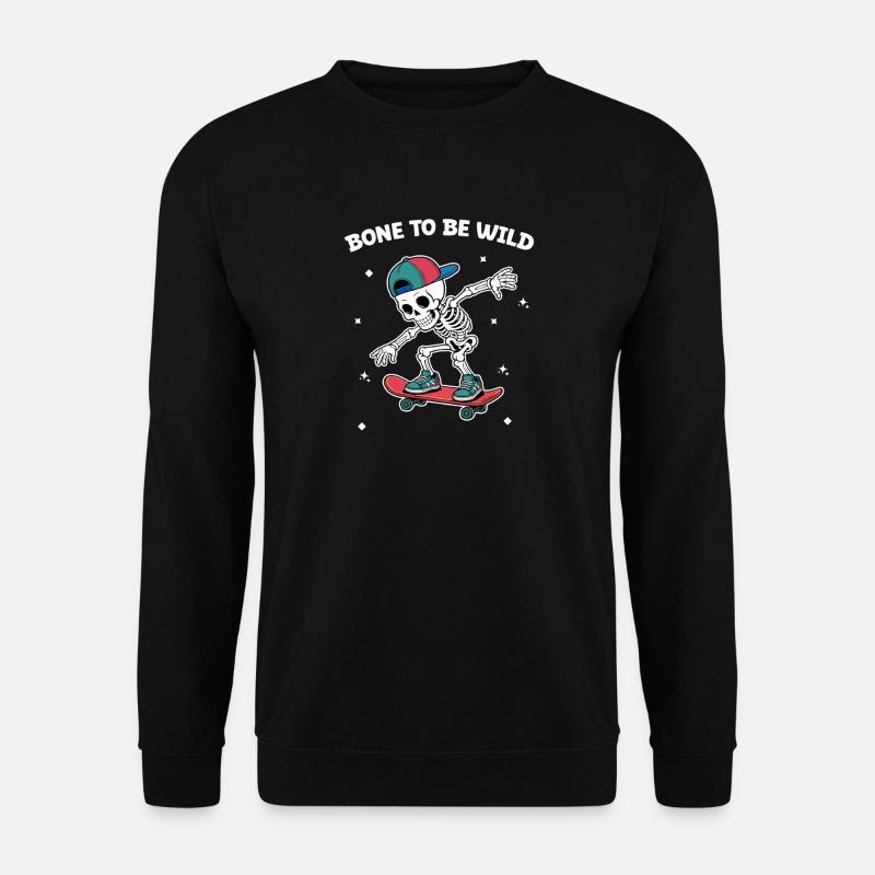 Skull Skeleton Skateboard Adventure - Unisex Sweatshirt - black