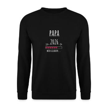 Werdender Papa 2026 Geschenk Schwangerschaft - Unisex Pullover - Schwarz - Vorne - Alina (178cm) & Michal (187cm)