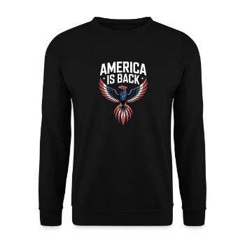 America Is Back - Unisex Sweatshirt - black - Front - Alina (178cm) & Michal (187cm)