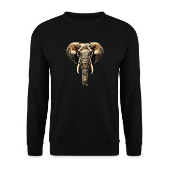 Elephant Trunk Africa Safari Wilderness Elephant - Unisex Sweatshirt - black - Front - Alina (178cm) & Michal (187cm)
