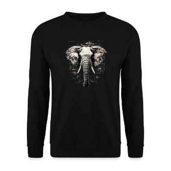 Elephant Trunk Africa Safari Wilderness Elephant - Unisex Sweatshirt - black - Front - Alina (178cm) & Michal (187cm)