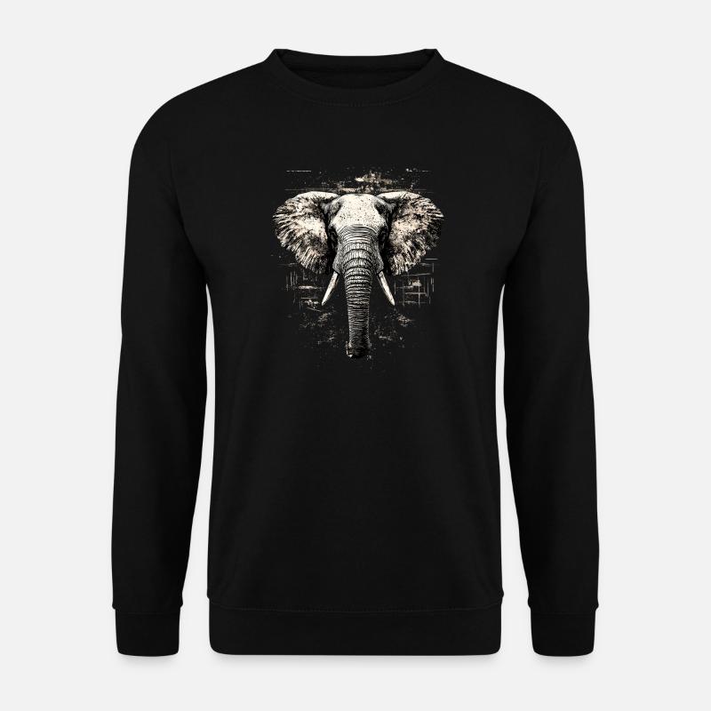 Elefant Rüssel Afrika Safari Wildnis Elefanten - Unisex Pullover - Schwarz