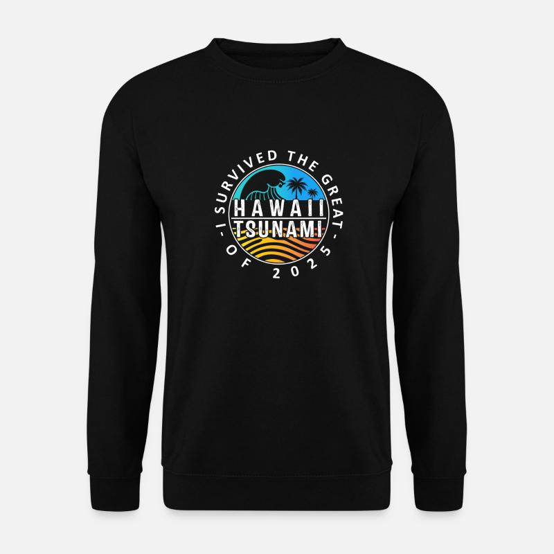 Hawaii-Tsunami-Überlebensabzeichen - Unisex Pullover - Schwarz