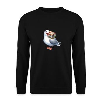 Mer du Nord Mer Baltique Mouette Mouettes Hareng maritime - Sweat-shirt Unisexe - noir - Devant - Alina (178cm) & Michal (187cm)