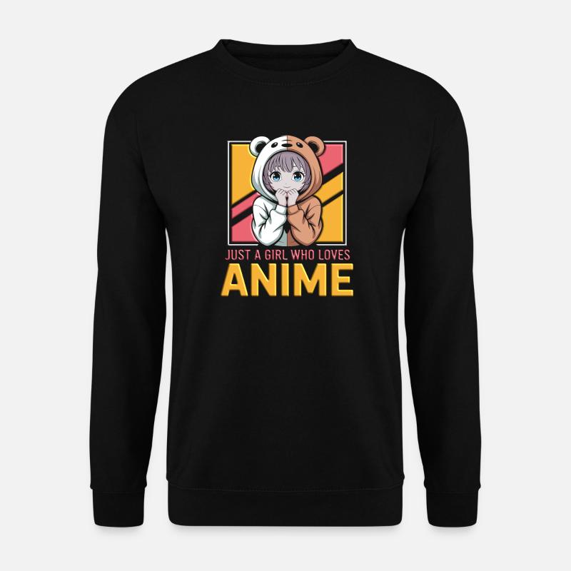 Ein Mädchen liebt Anime - just a girl - Unisex Pullover - Schwarz
