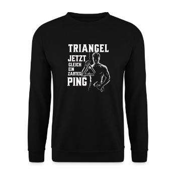 Triangel - Jetzt gleich ein zartes Ping - Unisex Pullover - Schwarz - Vorne - Alina (178cm) & Michal (187cm)