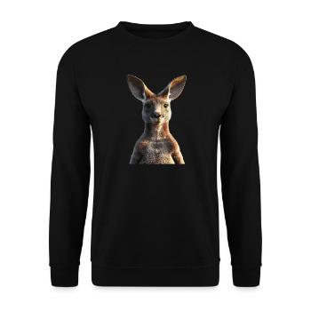 Kangourou Australie Outback Kangourous mignons sauvages - Sweat-shirt Unisexe - noir - Devant - Alina (178cm) & Michal (187cm)