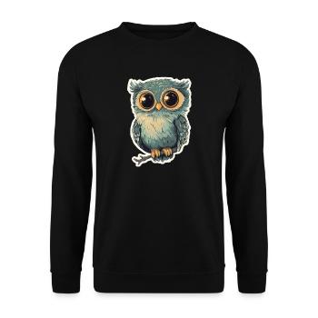 Owl - Unisex Sweatshirt - black - Front - Alina (178cm) & Michal (187cm)