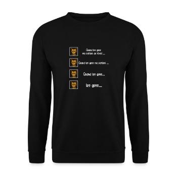PEOPLE TIRE ME OUT - Cat Humor - Unisex Sweatshirt - black - Front - Alina (178cm) & Michal (187cm)
