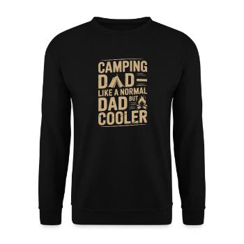Papa Camping Décontracté et Élégant - Sweat-shirt Unisexe - noir - Devant - Alina (178cm) & Michal (187cm)