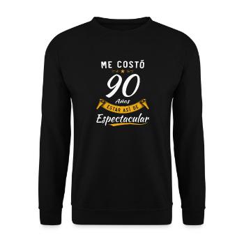 Ich habe 90 Jahre gebraucht, um so spektakulär zu sein - Unisex Pullover - Schwarz - Vorne - Alina (178cm) & Michal (187cm)