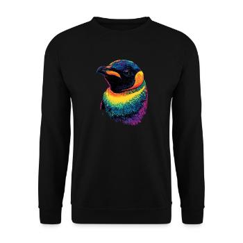 Pinguin Kaiserpinguin Zwergpinguin Süße Pinguine - Unisex Pullover - Schwarz - Vorne - Alina (178cm) & Michal (187cm)