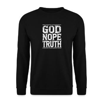 Bold Message Typography  highlighting faith themes - Unisex Sweatshirt - black - Front - Alina (178cm) & Michal (187cm)