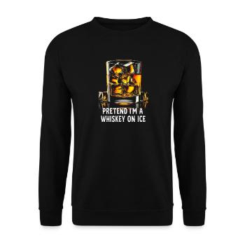 Whiskey on the rocks Humorous Quote - Unisex Sweatshirt - black - Front - Alina (178cm) & Michal (187cm)