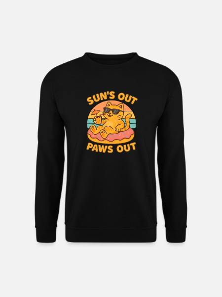 Sommer Katze - Unisex Pullover - Schwarz