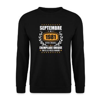 September 1981 Unikat - September 1981 - Unisex Pullover - Schwarz - Vorne - Alina (178cm) & Michal (187cm)