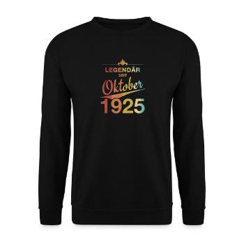 100e anniversaire Légendaire depuis octobre 1925 - Sweat-shirt Unisexe - noir - Devant - Alina (178cm) & Michal (187cm)