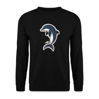 Dolphin - Unisex Sweatshirt - black - Front - Alina (178cm) & Michal (187cm)