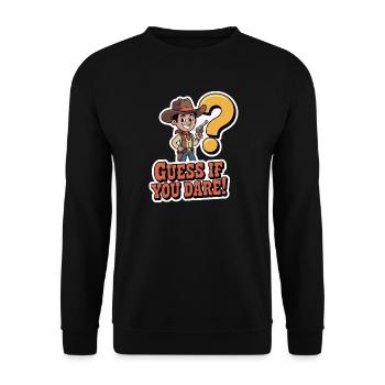 Western Cowboy Guessing Game T-Shirt - Unisex Sweatshirt - black - Front - Alina (178cm) & Michal (187cm)