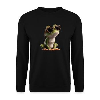 Frog Little Toad Tree Frog Frog Prince Frogs - Unisex Sweatshirt - black - Front - Alina (178cm) & Michal (187cm)