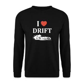 Leidenschaftliches Drift-Car-Design - Unisex Pullover - Schwarz - Vorne - Alina (178cm) & Michal (187cm)