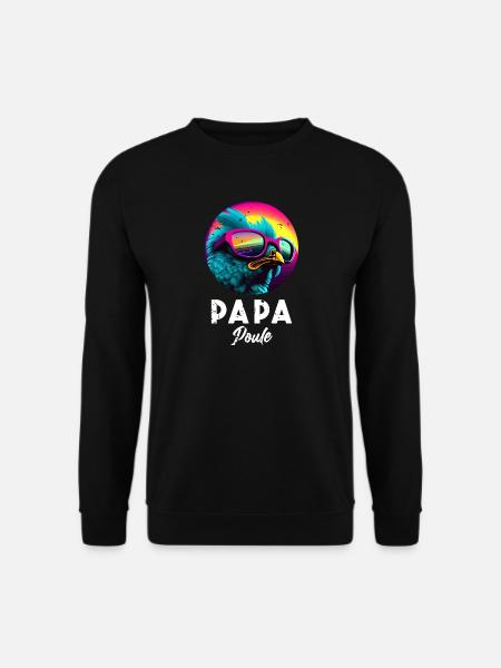 Papa Poule Humor i czułość dla Super Papy - Bluza unisex - czarny