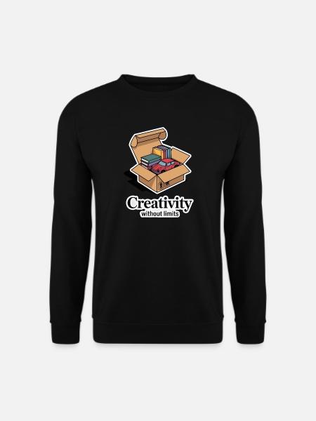 Bücher und Auto im Kartondesign - Unisex Pullover - Schwarz