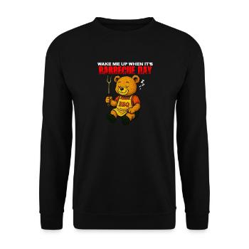 Wake Me Up When it's Barbecue Day - Humor - Unisex Sweatshirt - black - Front - Alina (178cm) & Michal (187cm)