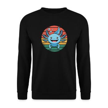 Axolotl Animal Design - Unisex Sweatshirt - black - Front - Alina (178cm) & Michal (187cm)