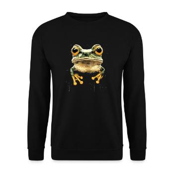 Frog Little Toad Tree Frog Frog Prince Frogs - Unisex Sweatshirt - black - Front - Alina (178cm) & Michal (187cm)