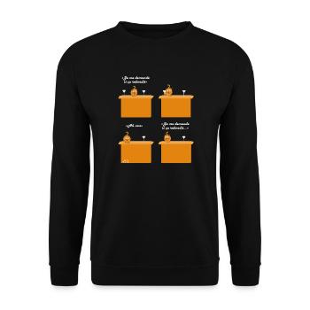 Katzenliebe, Humor und katzenartige Leidenschaft - Unisex Pullover - Schwarz - Vorne - Alina (178cm) & Michal (187cm)