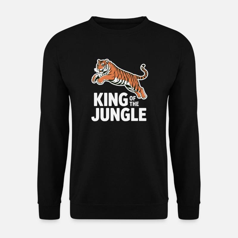 Dschungel-Königstiger-Illustration - Unisex Pullover - Schwarz