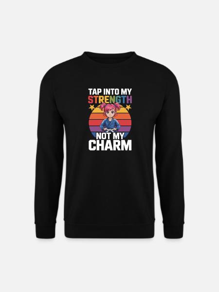 Mädchen im Karateanzug mit Regenbogen-Motiv - Unisex Pullover - Schwarz