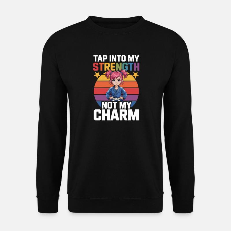 Mädchen im Karateanzug mit Regenbogen-Motiv - Unisex Pullover - Schwarz