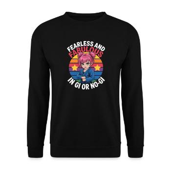 Brave and Fabulous Female Fighter Illustration - Unisex Sweatshirt - black - Front - Alina (178cm) & Michal (187cm)