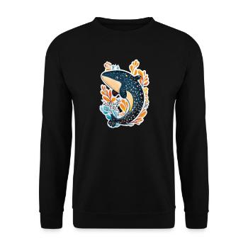 baleine - Sweat-shirt Unisexe - noir - Devant - Alina (178cm) & Michal (187cm)