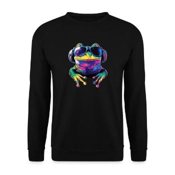 Grenouille Petit Crapaud Grenouille Grenouille Prince Grenouilles - Sweat-shirt Unisexe - noir - Devant - Alina (178cm) & Michal (187cm)