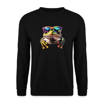 Frog Little Toad Tree Frog Frog Prince Frogs - Unisex Sweatshirt - black - Front - Alina (178cm) & Michal (187cm)