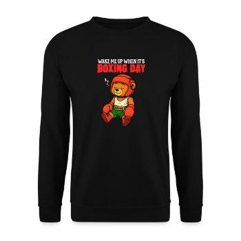 Wake Me Up When it's Boxing Day - Boxing Humor - Unisex Sweatshirt - black - Front - Alina (178cm) & Michal (187cm)