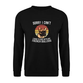 Bouledogue Français Humour T-Shirt Graphique - Sweat-shirt Unisexe - noir - Devant - Alina (178cm) & Michal (187cm)