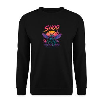 Shoo Fly Drôle de haine mouches Shoo Fly - Sweat-shirt Unisexe - noir - Devant - Alina (178cm) & Michal (187cm)